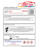 Data saftey sheet Golf Gti White Silver LB9Z 2016-2022 Silver/Grey instructions for use