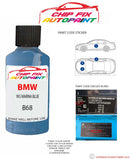 paint code location sticker Bmw 4 Series Yas Marina Blue B68 2013-2021 Blue plate find code