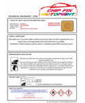 Data Safety Sheet Vauxhall Meriva Yellow Punch 40K 2004-2007 Yellow Instructions for use paint