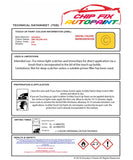 Data Safety Sheet Vauxhall Vivaro Zinc Yellow 1018 648 1998-2004 Yellow Instructions for use paint